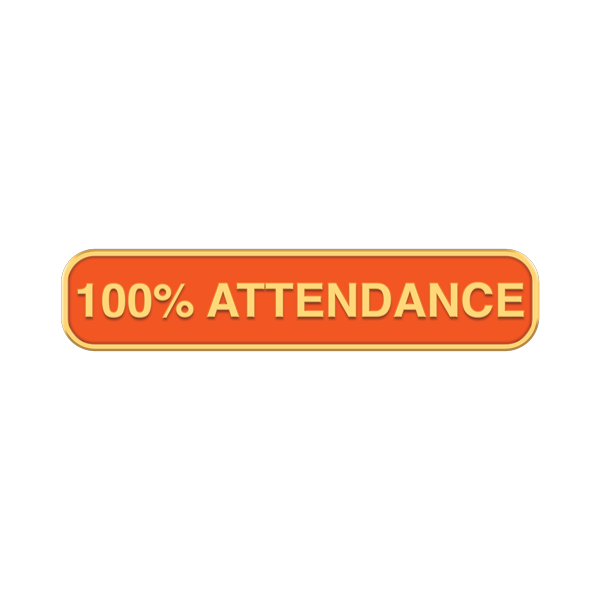100% AttendanceBadgesLozenges 