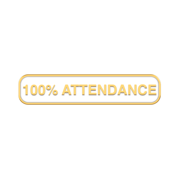 100% AttendanceBadgesLozenges 