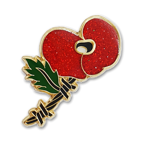 Glitter Poppy BroochBadgesCommemorative