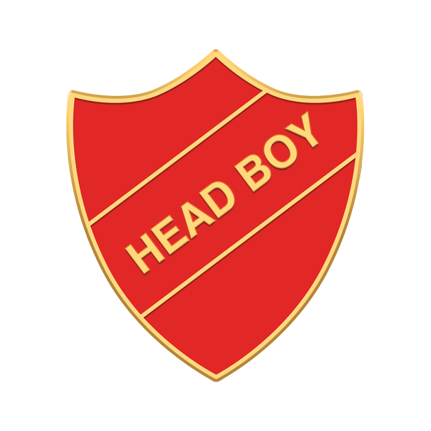 Head Boy Pin Badge in Yellow Enamel Shield 